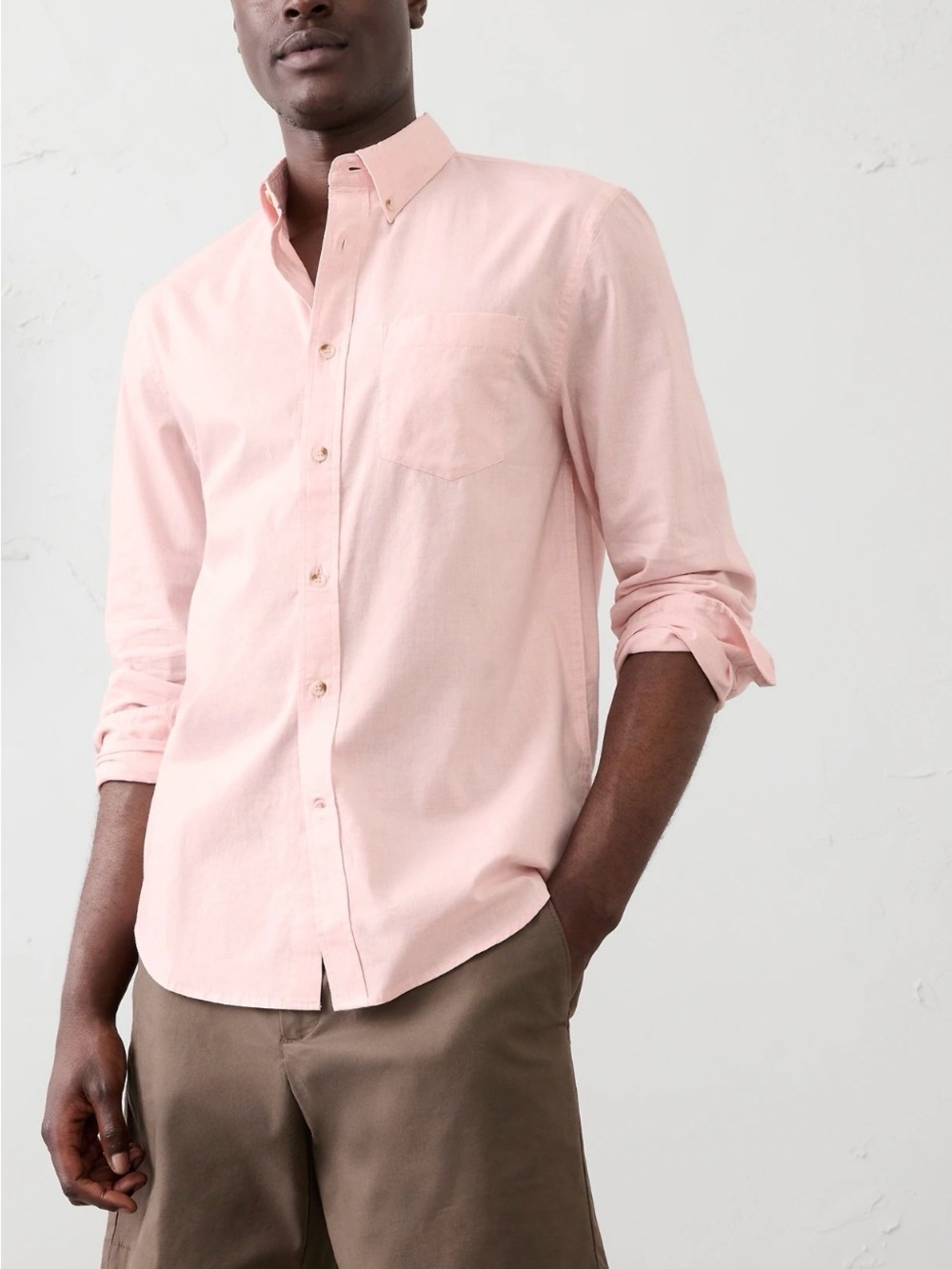 Banana Republic Men's Button-Down Shirt in Pale Pink